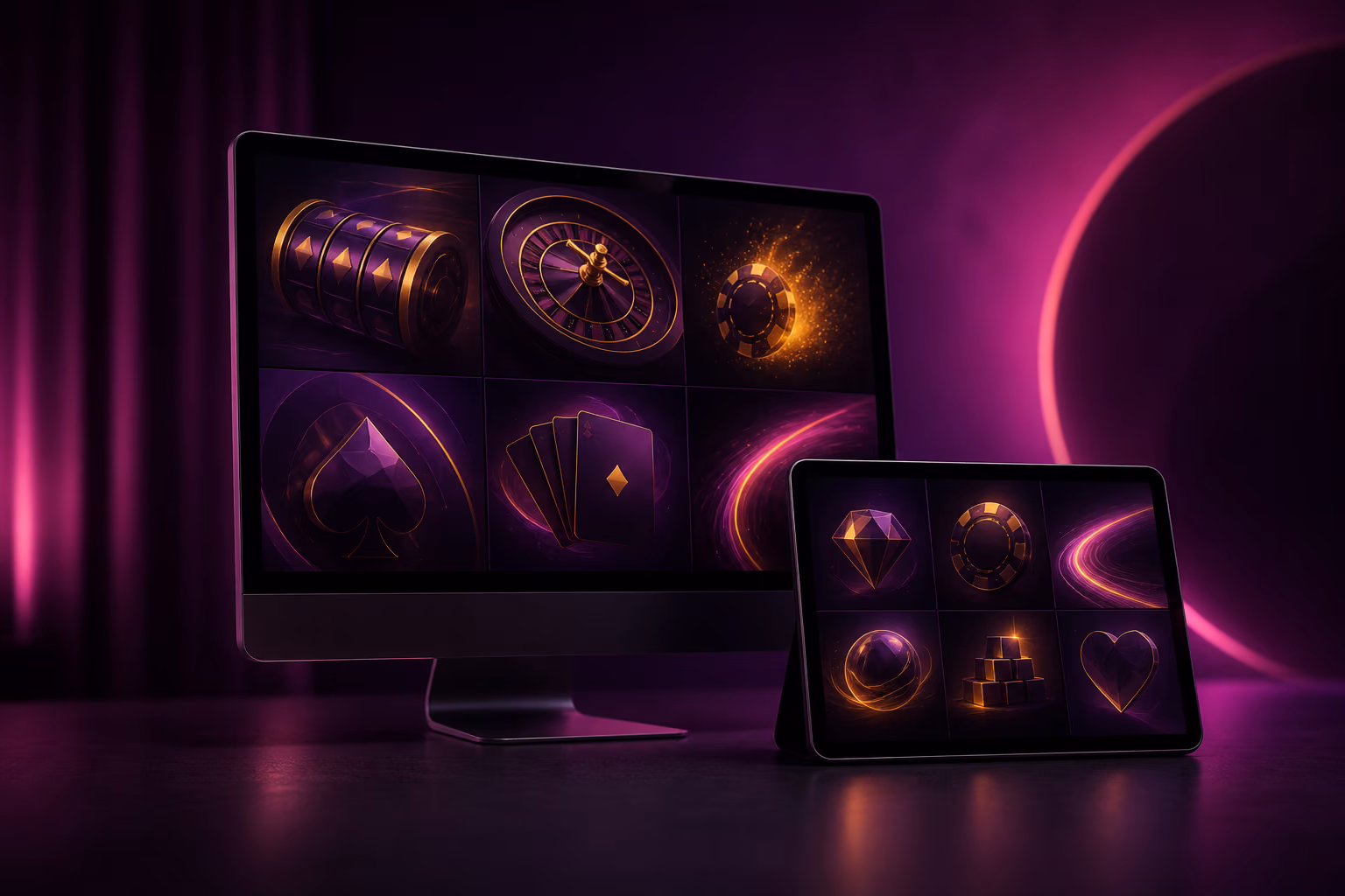 Casino game categories across desktop and mobile