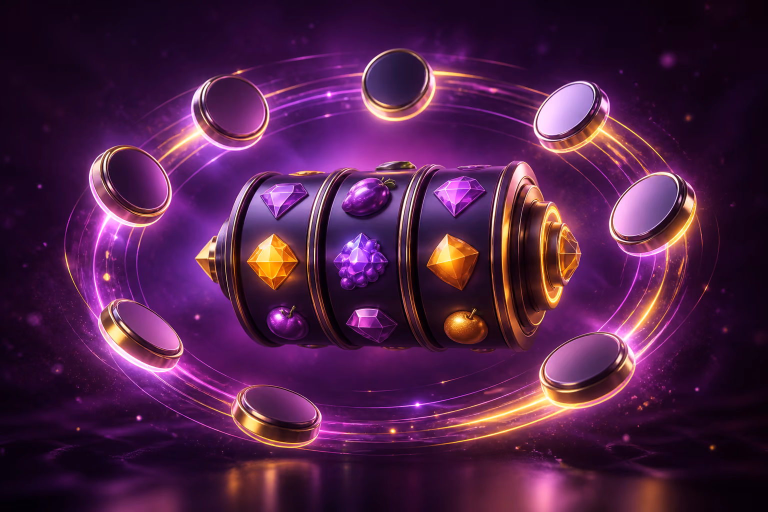 Pokie reels and free-spin reward tokens